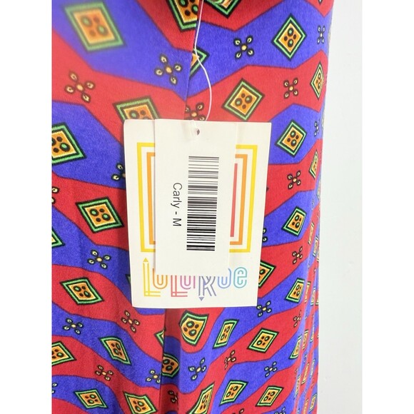 NEW Lularoe Carly High Low Dress Women's Size M Floral Geometric Multicolor - Picture 10 of 12